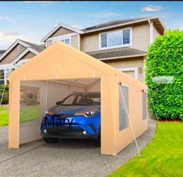 10x20ft Heavy Duty Carport with Removable Sidewalls & Doors Portable