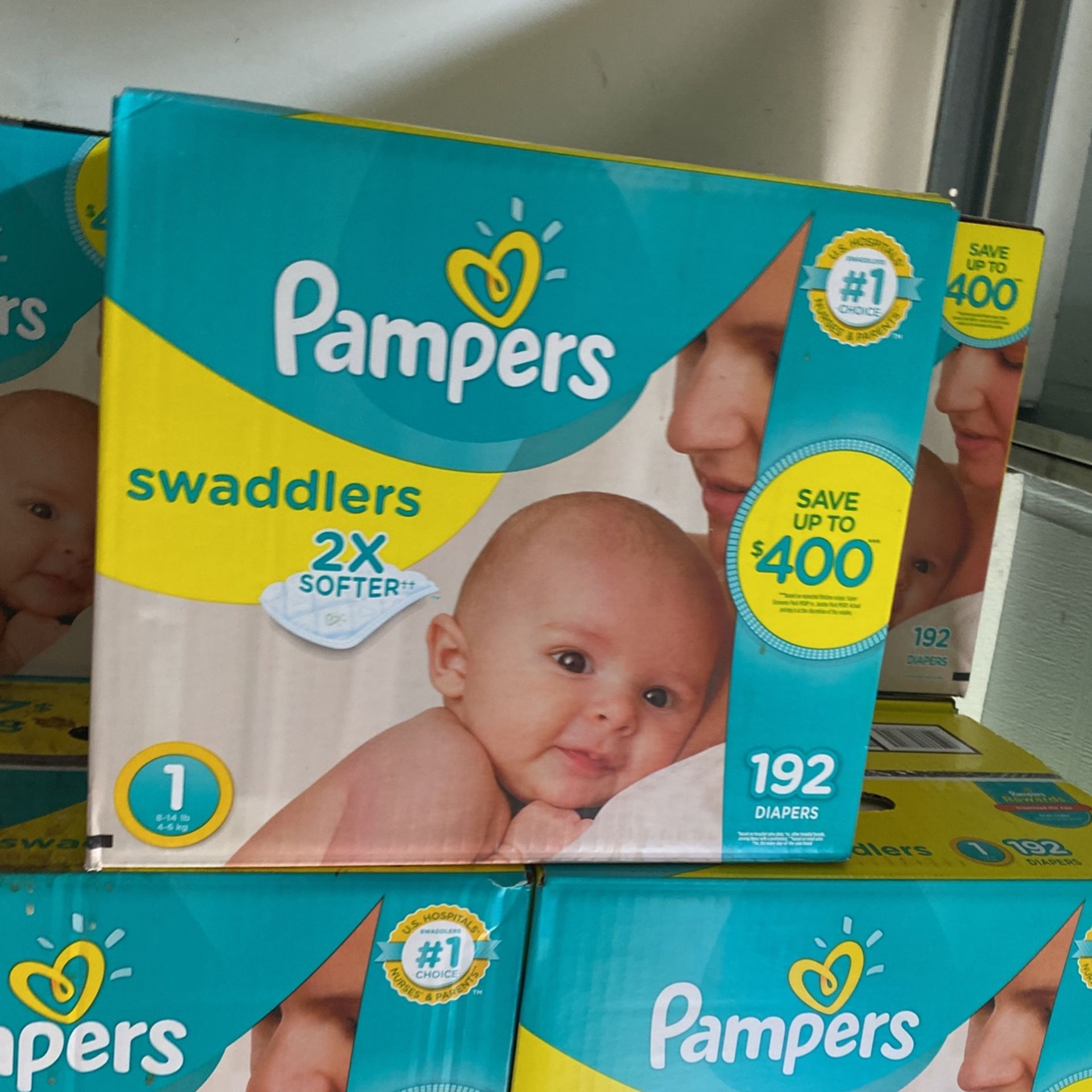Pampers Swaddlers Size 1 192 Ct $20Each Box 