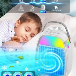 Portable Air Conditioners Fan,TYTAB Evaporative Mini AI Air Conditioner,Portable AC Air Cooler with 4 in 1 Humidifier Fan Conditioner 7 Colors Light