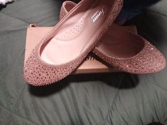 Ballet Rhinestone Rose Gold Flats