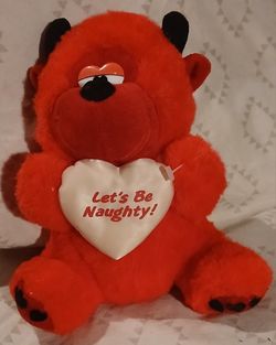 Used 1995 Vintage Devil Hot Stuffed Bear.