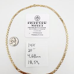 14k gold 20" figarucci chain