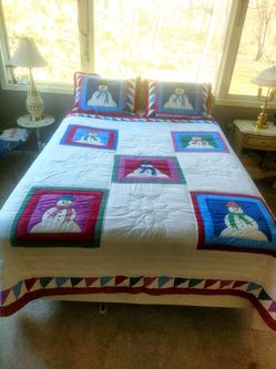 Handmade Quilt Bedspread With Shams