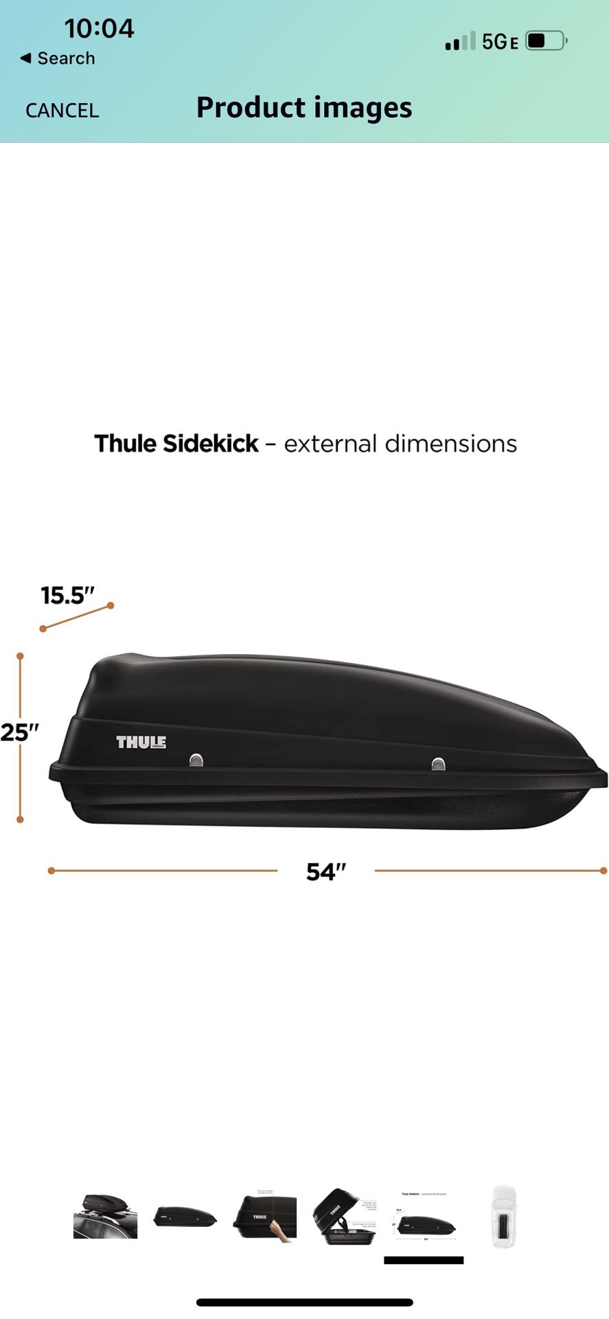 Thule Sidekick Rooftop Cargo box Grey