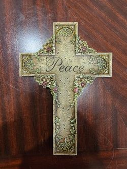 ​Roman Inc. Decorative Floral "Peace" Wall Cross - 9"