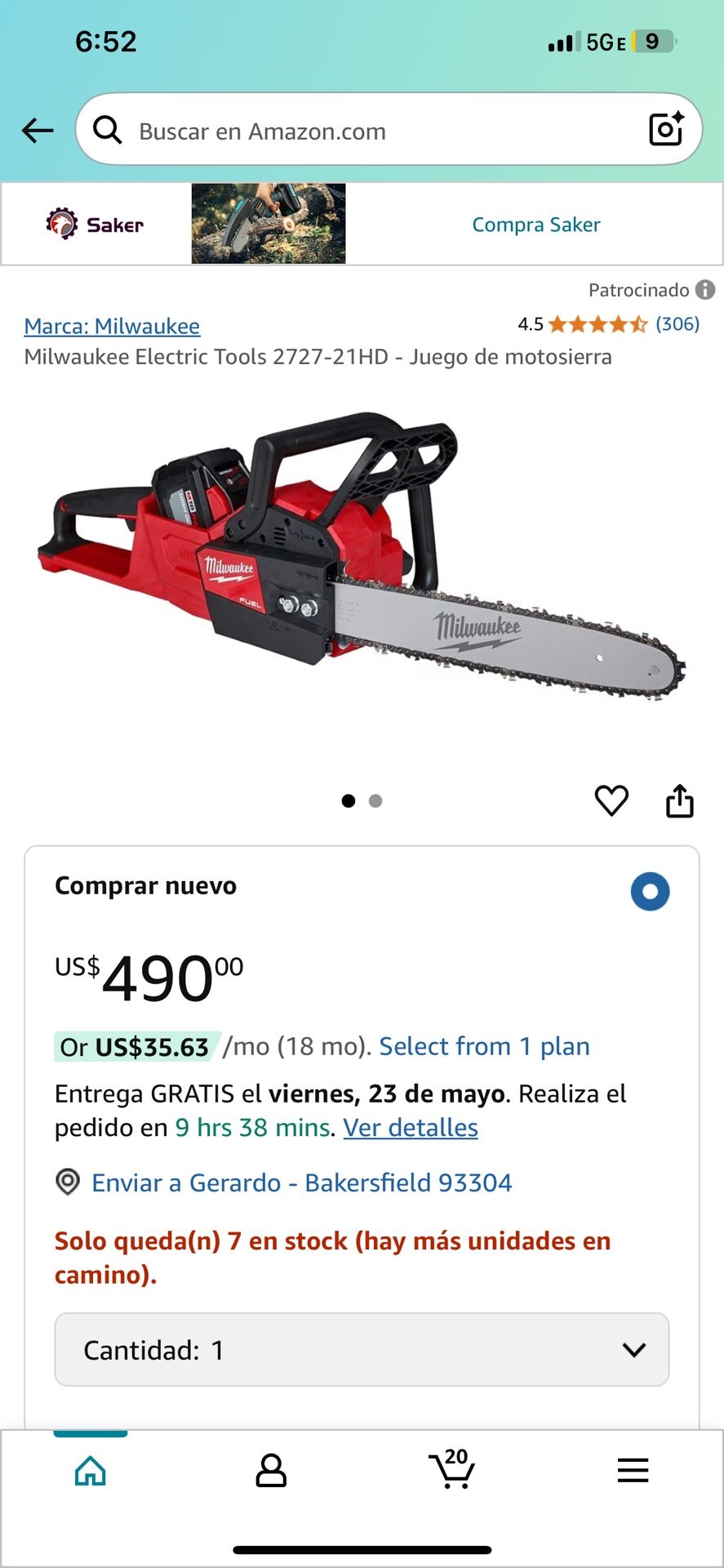 Milwaukee Chainsaw