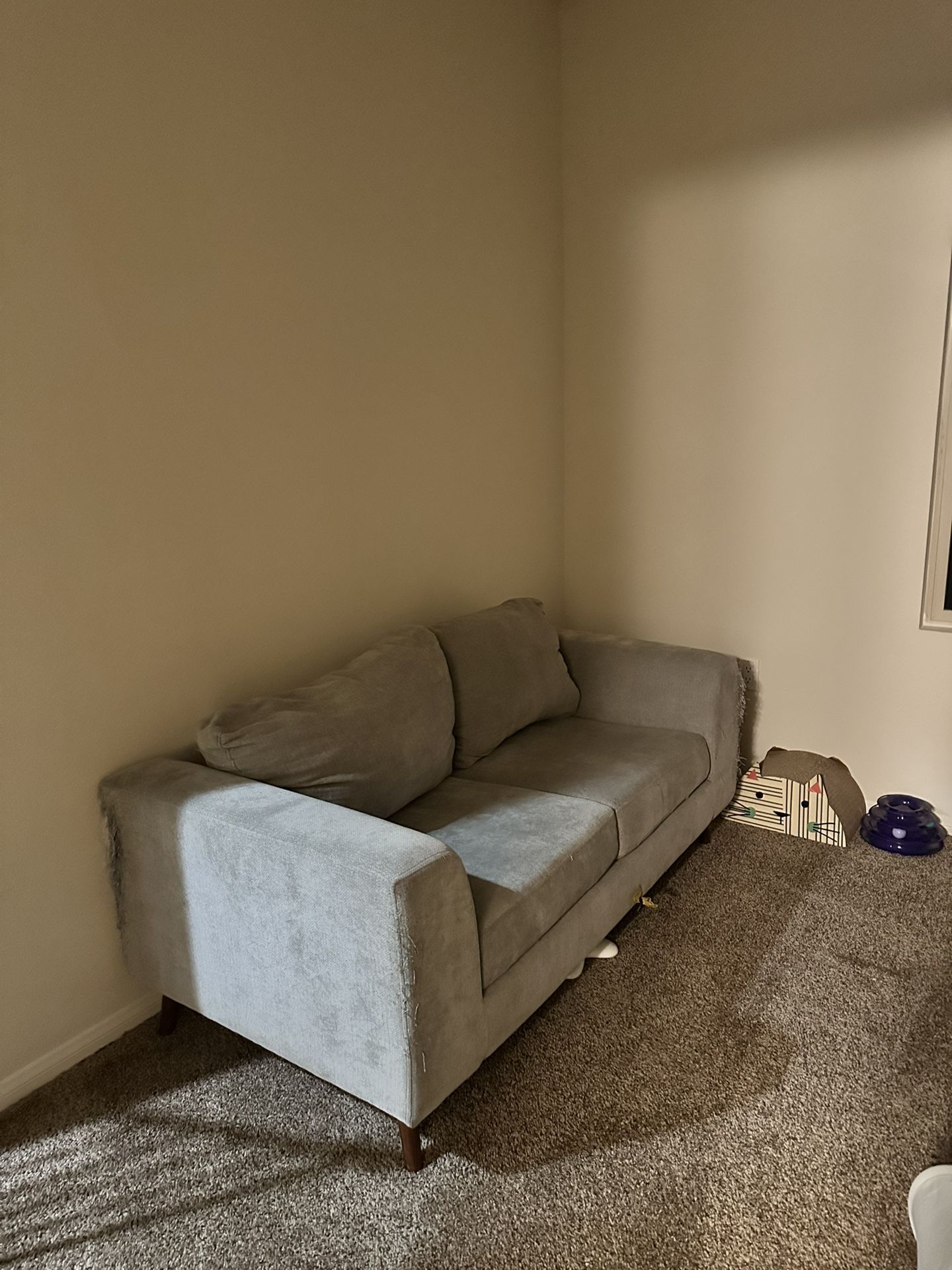 Loveseat And Couch *CORNERS ARE SCRATCHED*