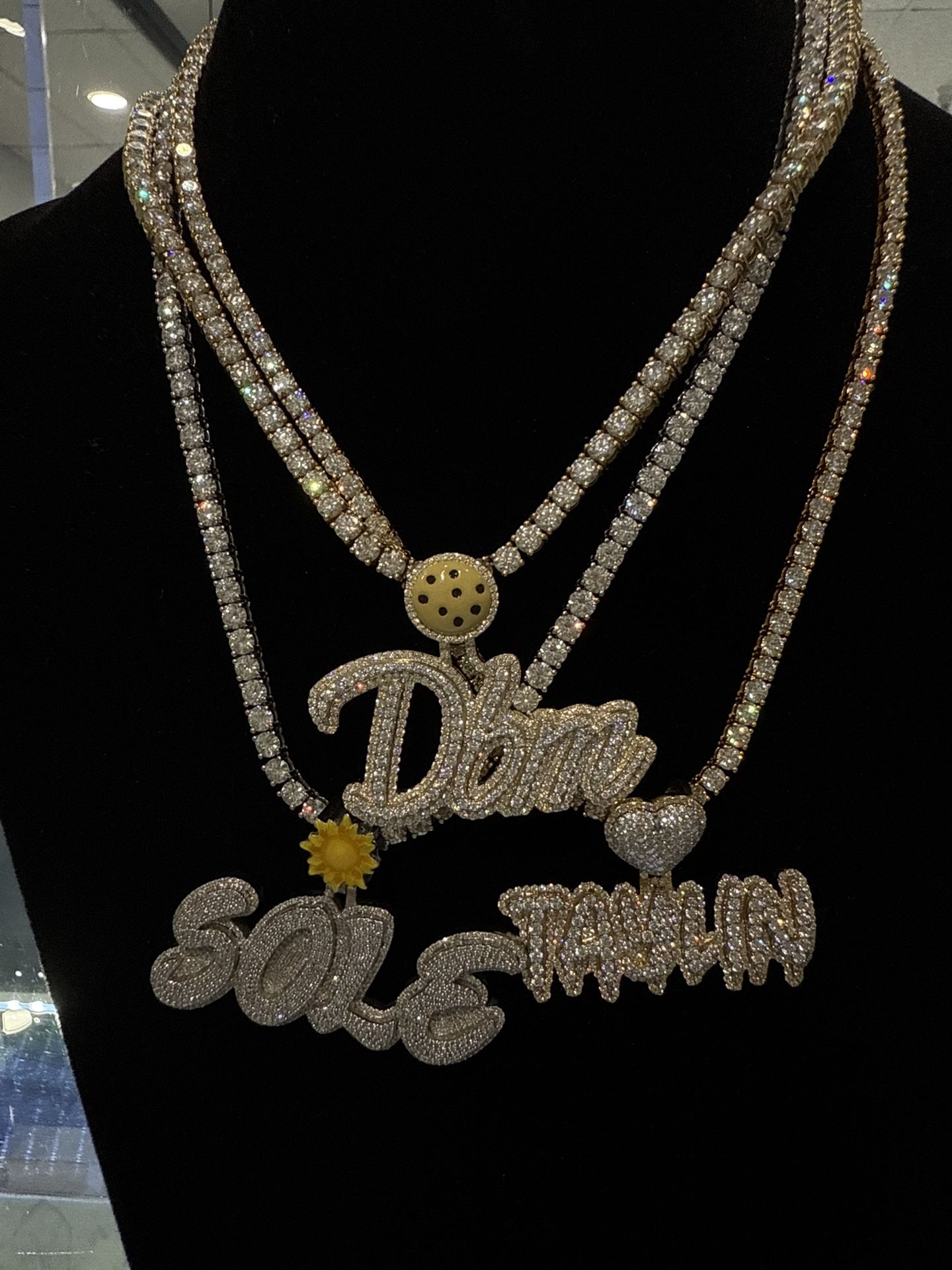 π Custom Tennis Chain with Name Pendant π