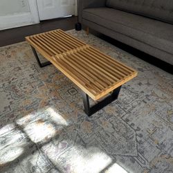 Nelson Bench/ Coffee Table  ( Slatted Minimalist MCM design)