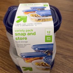12-Pack Snap and Store Variety Pack Food Storage Container