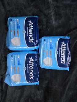 3 Packs Attends Underwear XL Adult Incontinence Underwear 14 Count Each (42 Total)