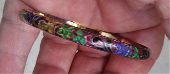 Jewelery !925 solid silver enamel bangle nice!!!