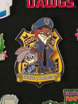 Disney Zootopia Nick Wilde and Judy Hopps Serve & Protect Pin