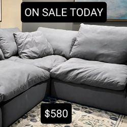 Grey Cloud Modular Sectional Couch Sofa Feathered Dupe