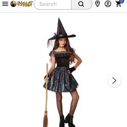 Girls Glitter Witch Costume