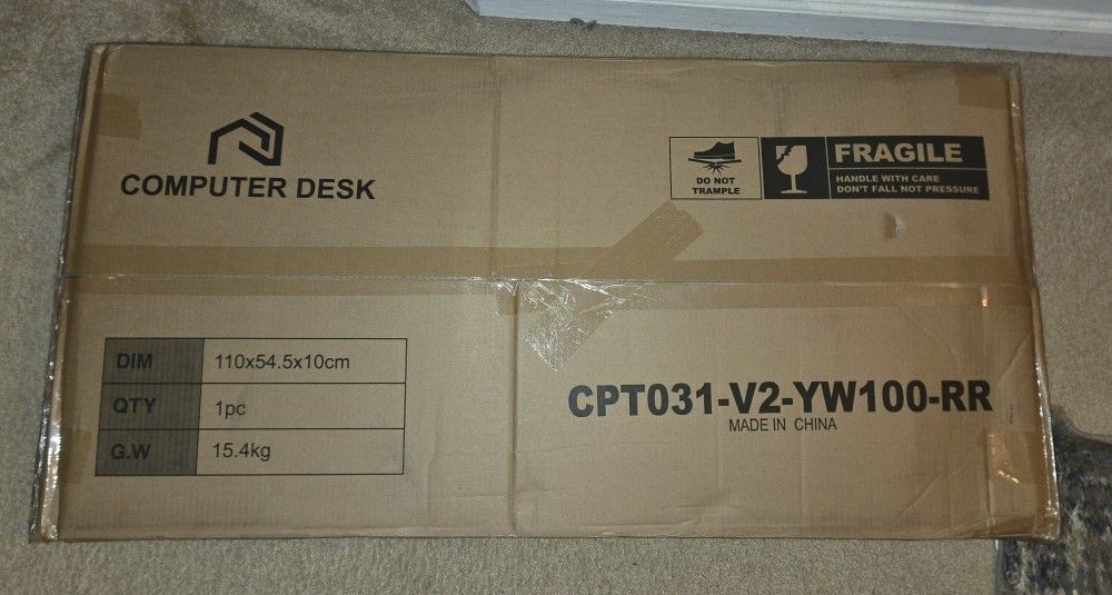 Rectangle Computer Desk with Shelves, Office Desk with Power Outlets & RGB LED Lights