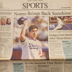 DODGERS HIDEO NOMO NEWSPAPERS (7) COLLECTION 