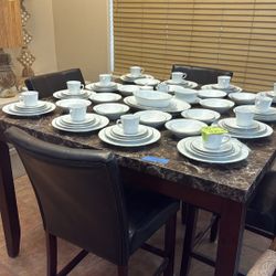 High Dining Table With 4 Chairs 