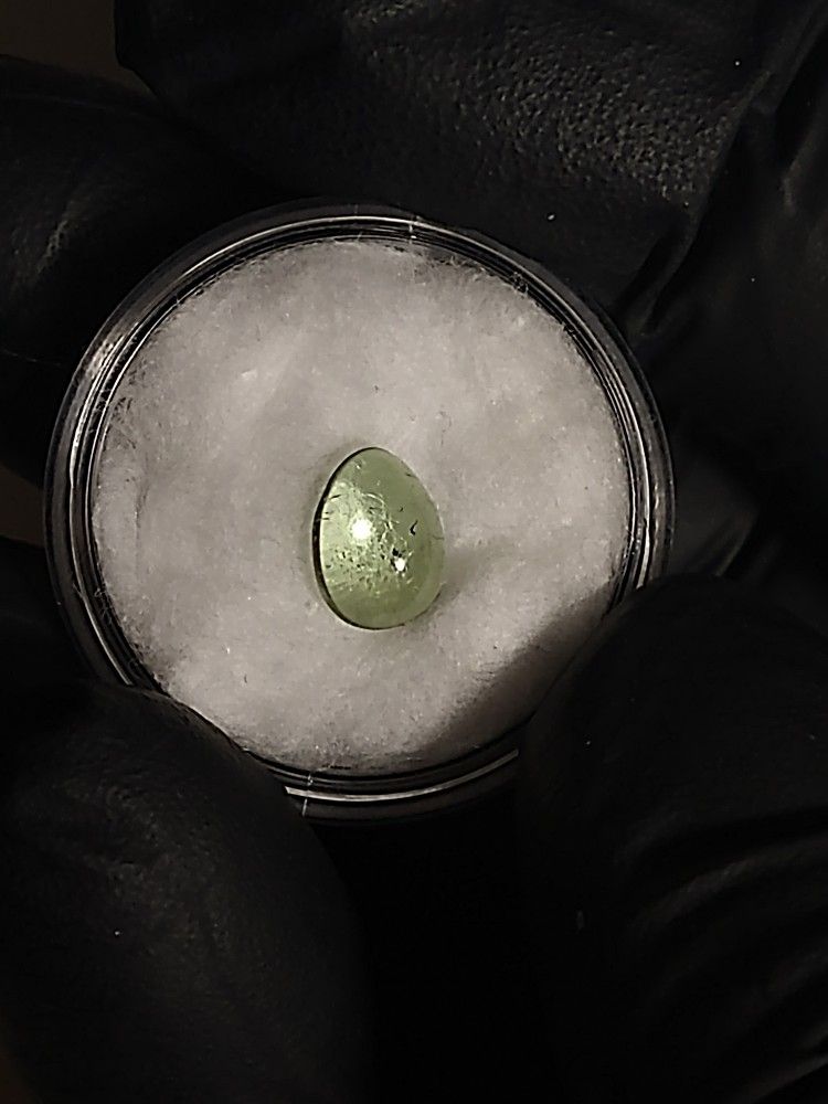 Green tourmaline cabochon 