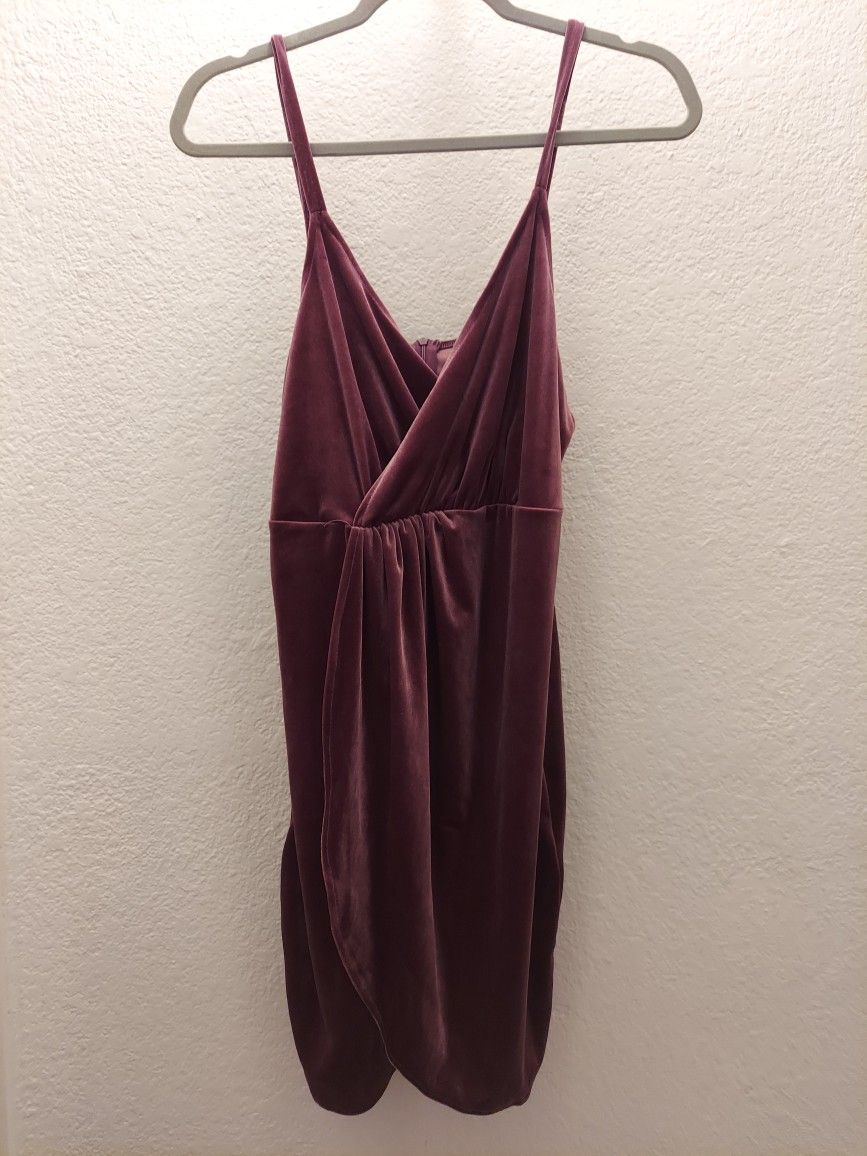 Pink Velvet Wrap Dress Size Large
