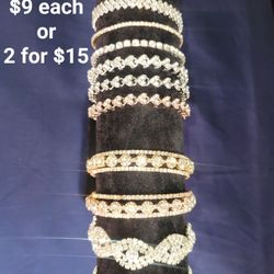 Rhinestone Bracelets. Silver Tone. Gold Tone. Rose Gold Tone. Pulseras. Anklet. Jewelry. Infinity Bracelet. Heart Bracelet. 