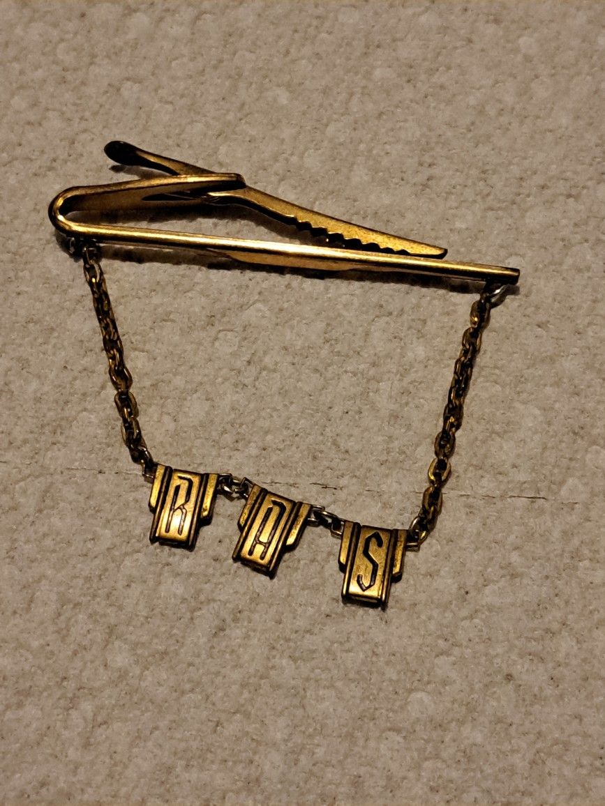 Vintage Mens Hickok USA Monogram Tie Clasp