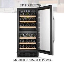 New in box LANBO 15-in W 26 -Bottles Black, Stainless steel Dual Zone Cooling Built-in/Freestanding