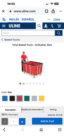 Vinyl Basket Truck - 24 Bushel, Red
