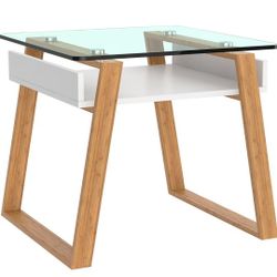 bonVIVO Small Side Table Can be Used as a Modern Coffee Table or for The Living Room (Glass Kitchen Table, Coffee Table for Small Spaces)

