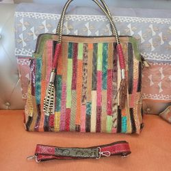 Multi Colored Leather Bag 