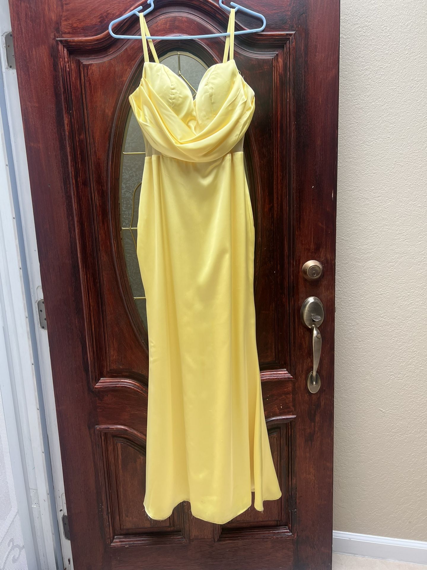 Yellow Long Silk dress