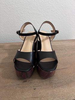 Black Platform Wedge Sandals