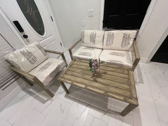 Patio / outdoor small sofa , armchair & coffee table set