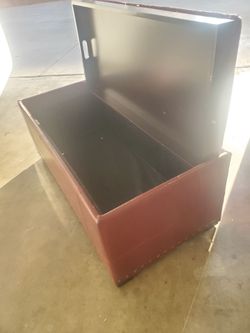 Free glass dining table and burgundy ottoman