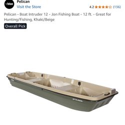 New Pelican - Boat Intruder 12 - Jon Fishing Boat - 12 ft