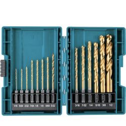 Makita B-65399 Impact Gold 14 Pc. Titanium Drill Bit Set, 1/4 In. Hex Shank 