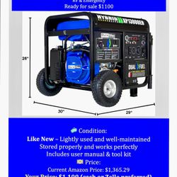 DuroMax XP13000EH Dual Fuel Generator  