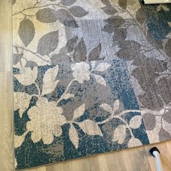 Flower Rug / Blue Green