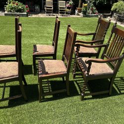 Antique Craftsman Chairs Set Of Six 