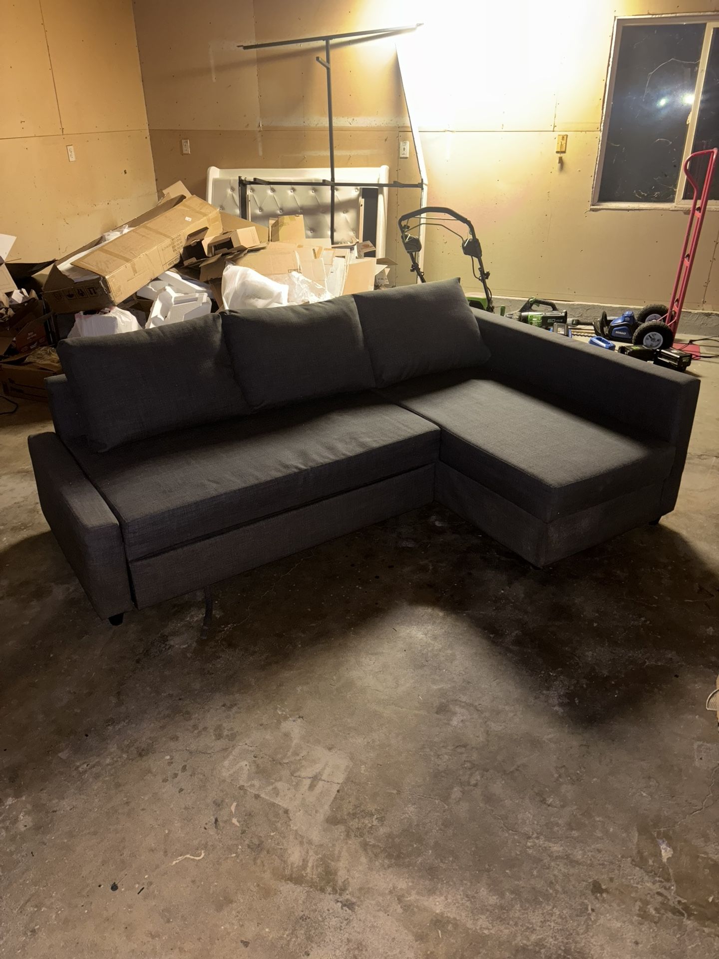 Gray Couch Pulls Out Into Bed