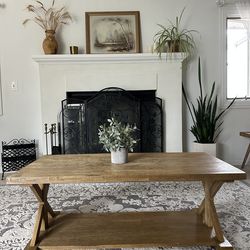 Wood Coffee Table, Size H18/L48/D24 $60
