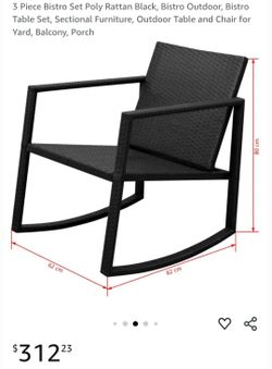 SET OF 2 BLACK RATTAN ROCKER CHAIRS