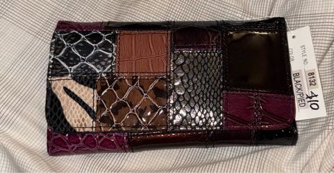 Patchwork Faux Leather Clutch Wallet