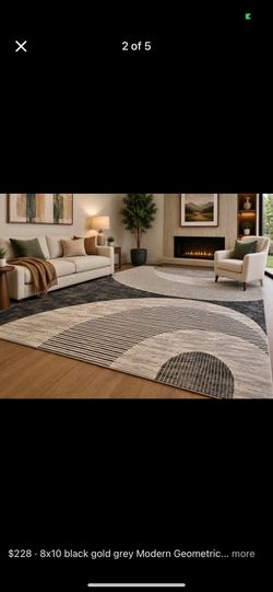 8x10 Area Rugs carpet Rugs abstract design thick colors gray black