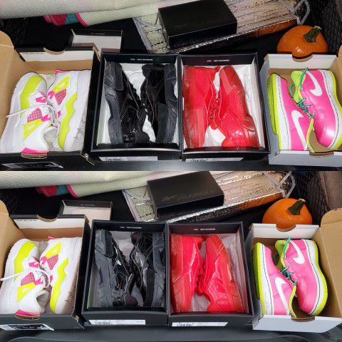 Four Pair Of Size 8 Toddler Shoes (2) Pair Cardi B Reebok 1) Girls Jordan's 1) Girls Air Force 1's $60 For All