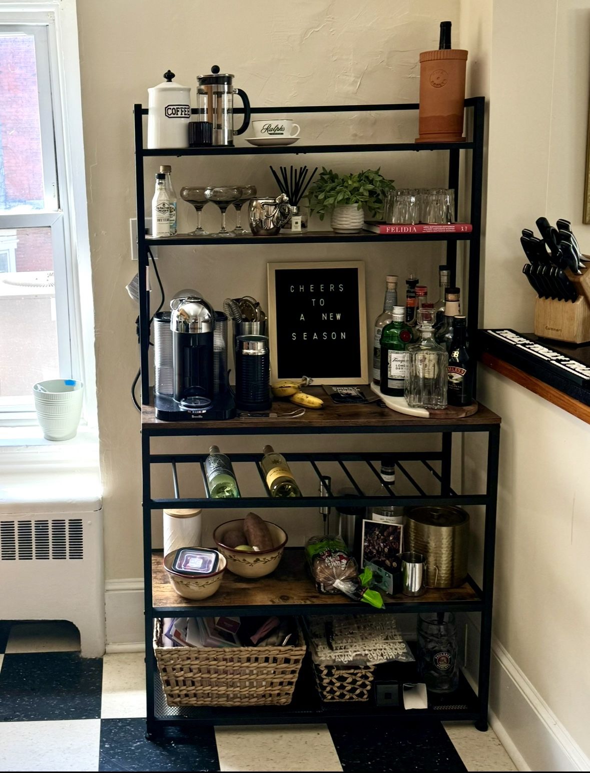 Kitchen coffee/wine bar rack