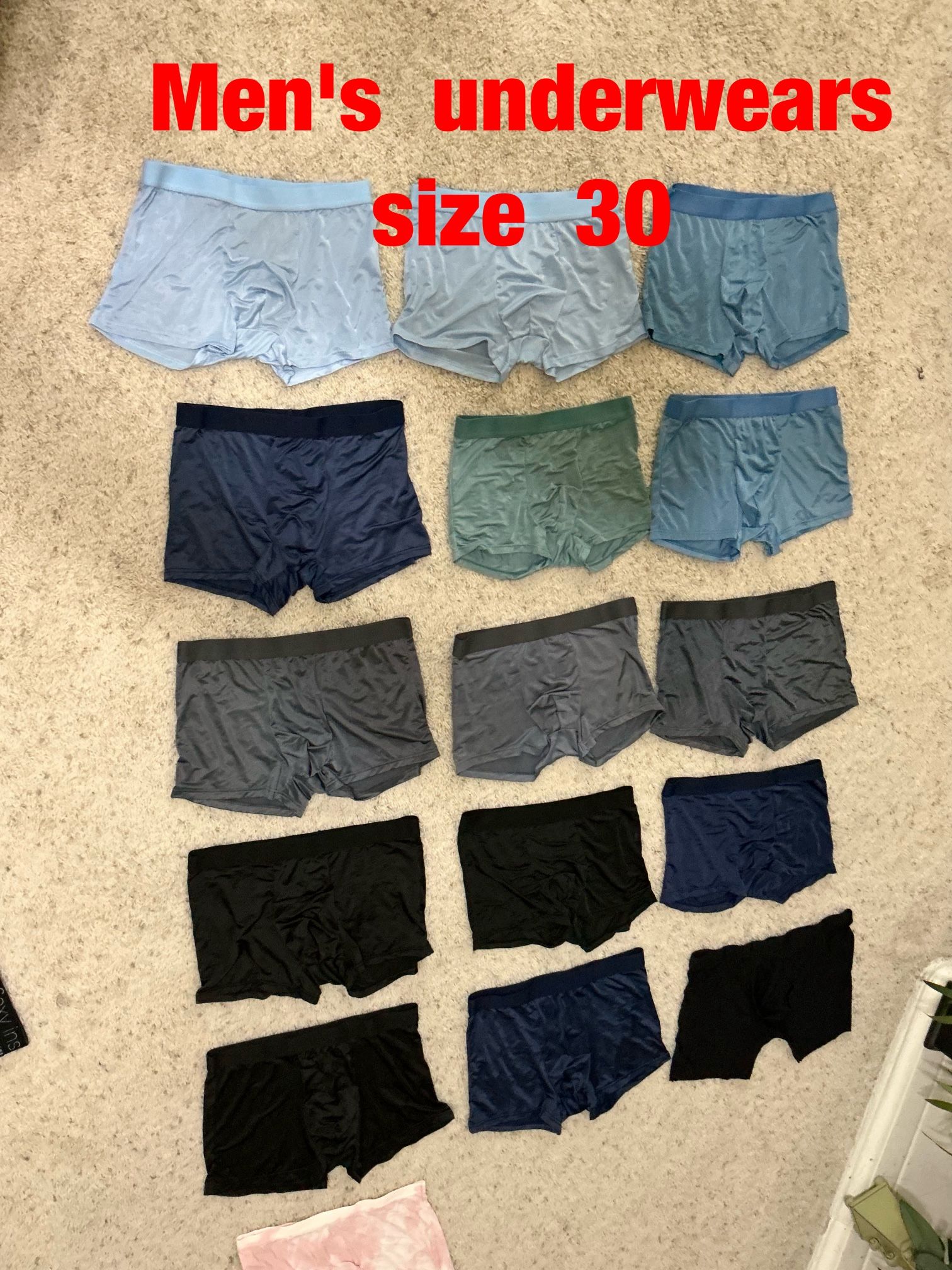 Men's  underwears  (size  30)  -  $2  each  (NEW)