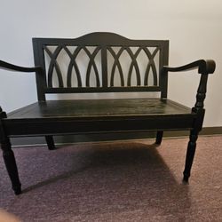 Wooden Entryway Bench In Black