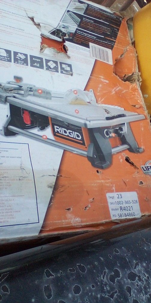 Ridgid Table Wet Saw Tile 7in