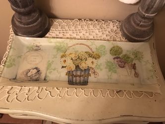 Glass decorative tray